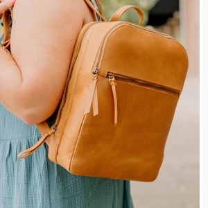 Able Tan Leather Backpack